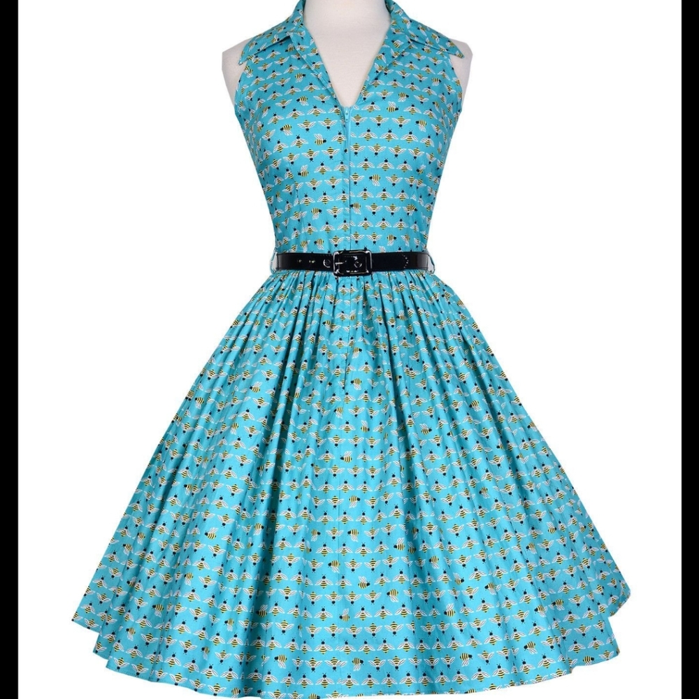 Mari Dress in Turquoise Bee